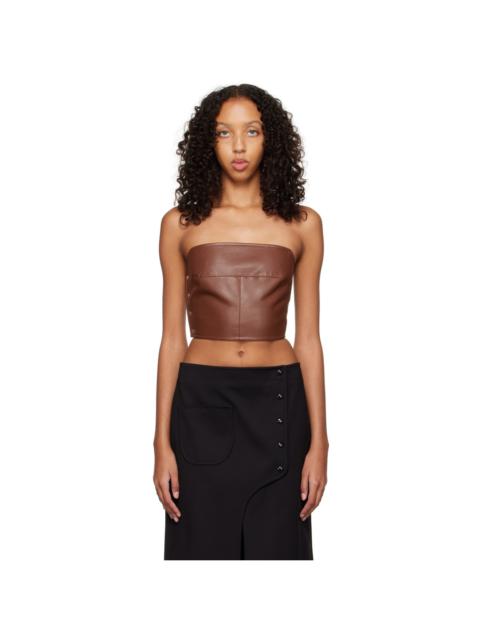 Brown Button Corset Tank Top