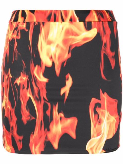 fire-print skirt
