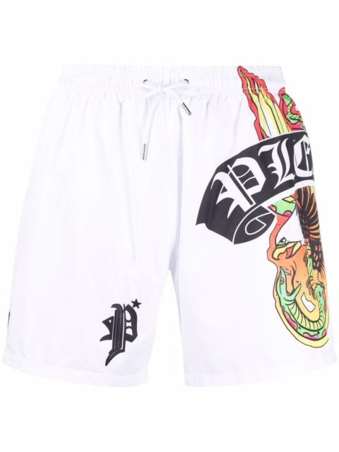 logo-print swim shorts