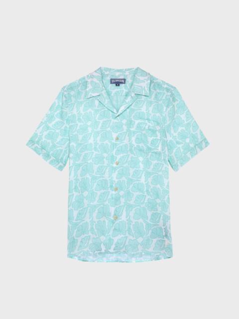 MEN BOWLING LINEN SHIRT SEASHELLS