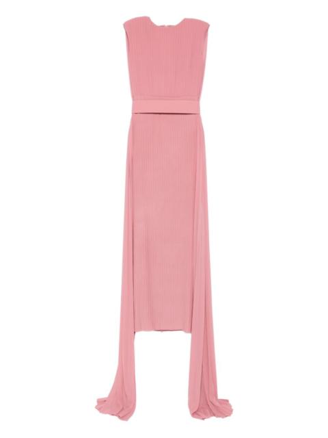 Tavia pleated belted maxi dress