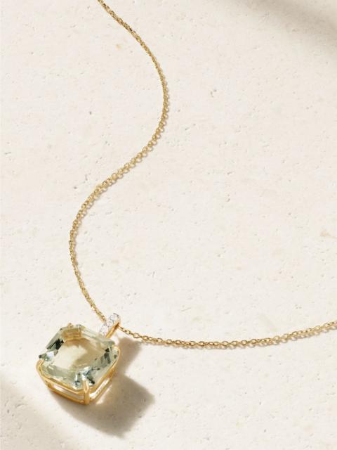 14-karat gold topaz and diamond necklace Gold