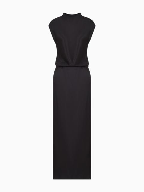 DOUBLE-FACED SILK-SATIN LONG DRESS