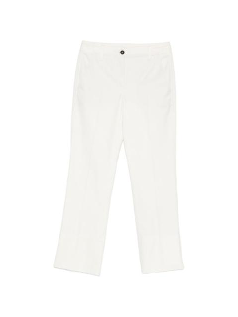 buttoned straight trousers