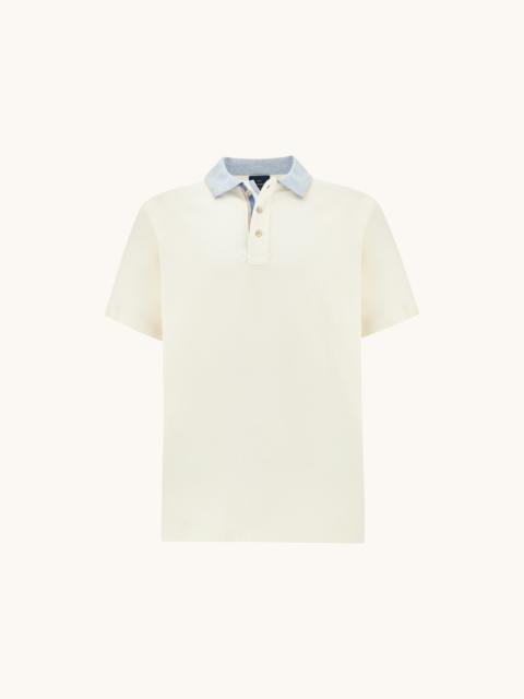 COTTON AQUA TOUCH POLO WITH STRIPED DETAIL