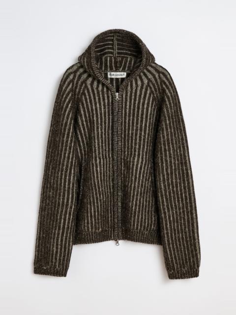 Level Hood Vanise Brown Stripe Isels Wool