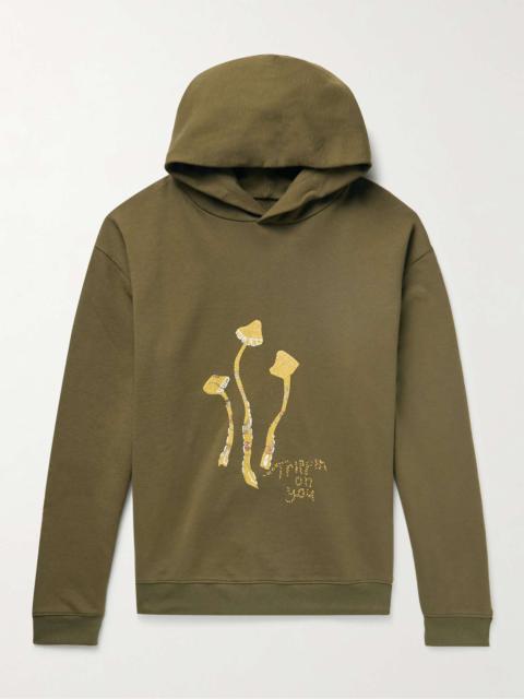 Embroidered Appliquéd Cotton-Jersey Hoodie