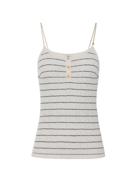 striped chain-strap knitted top