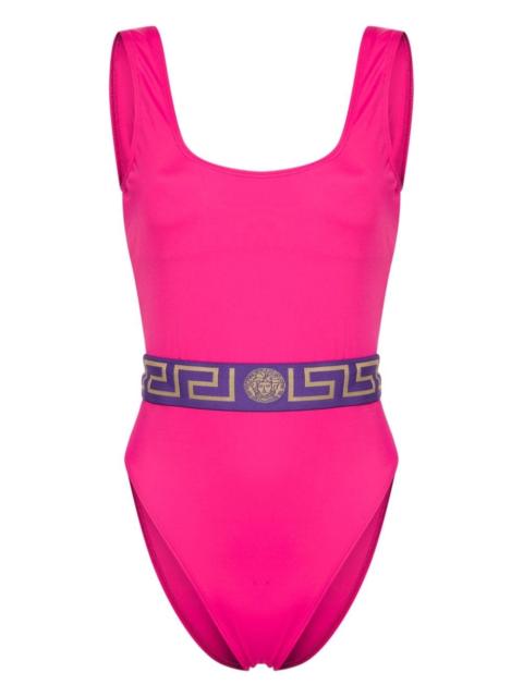 Greca-waistband swimsuit