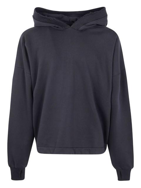 ribbed-trim long-sleeve hoodie