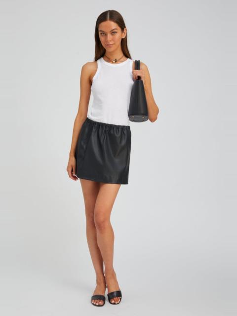 BLACK LEATHER PULL ON SKIRT