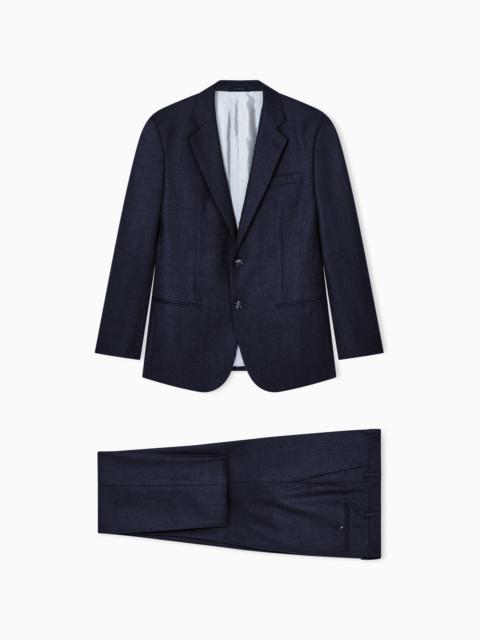 MANHATTAN LINE SINGLE-BREASTED SUIT IN HOUNDSTOOTH WOOL AND CASHMERE