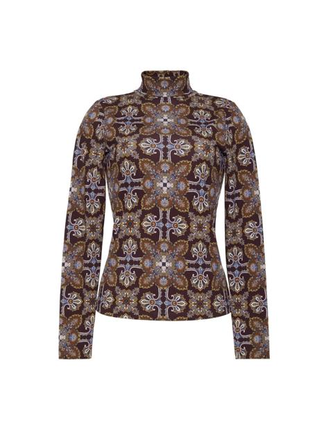 Suzie Top
Sleek, Fitted Mock-Turtleneck in Luxurious Printed Slinky Jersey