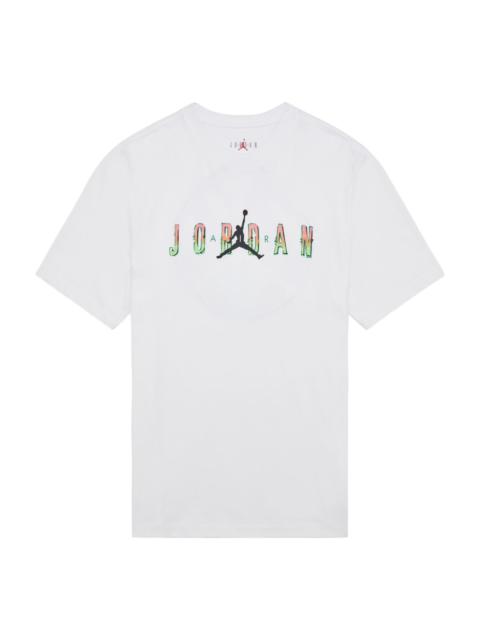 Air Jordan DNA Printing Alphabet Large Logo Short Sleeve White DQ5884-100