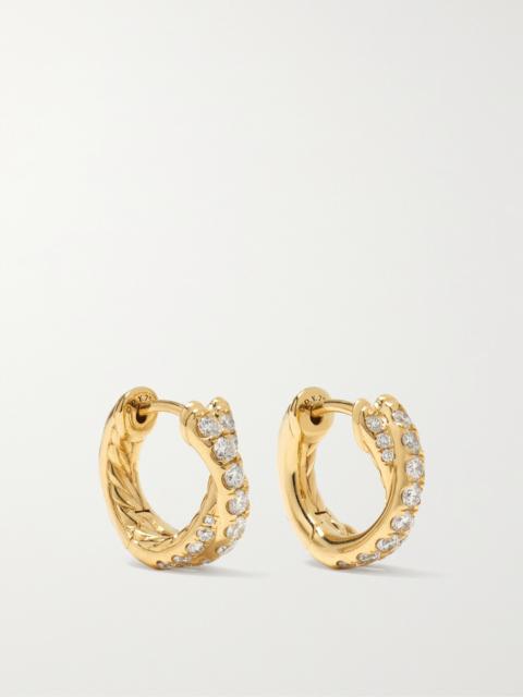 Crossover 18-karat Gold Diamond Hoop Earrings