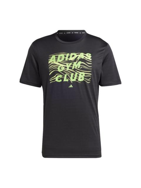 adidas HIIT Graphic Training T-Shirts 'Black Green' IL7008