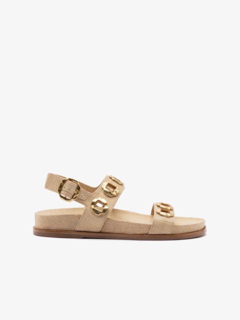 Milan Sport Sandal In Beige Raffia