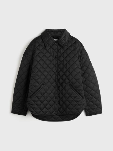 Collared quilted jacket black