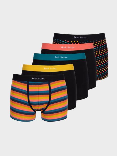 'Artist Stripe' Mixed Boxer Briefs Five Pack