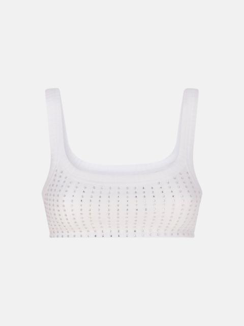 WHITE AND CRYSTAL TOP