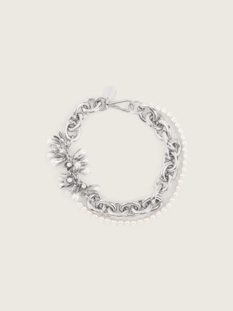 Encased Pearl Flower Cluster Chain Necklace