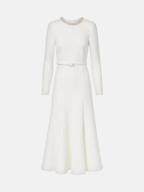 Crystal-embellished crêpe cocktail dress