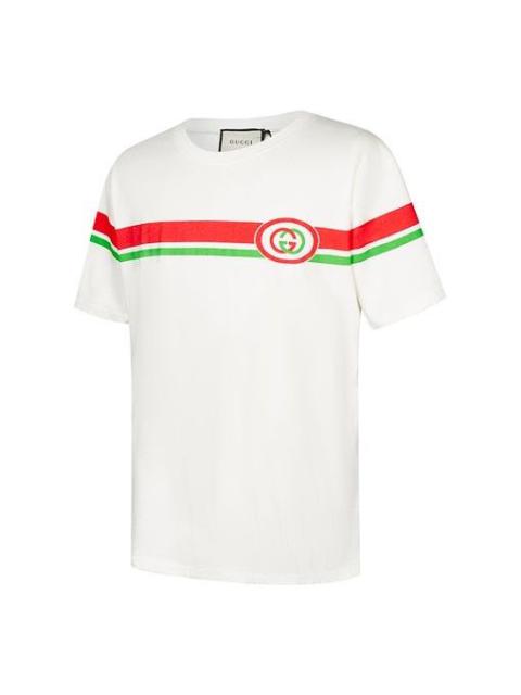 Gucci GG Stripe Printing Short Sleeve White 565806-XJBAR-9037