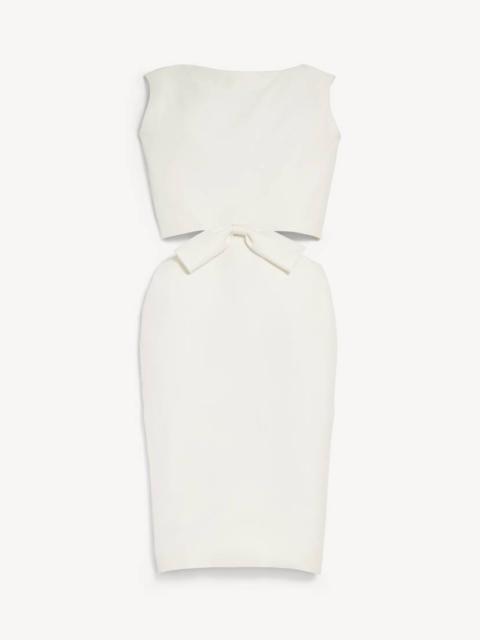 Women's Draped Back Bow Dress in Ivory