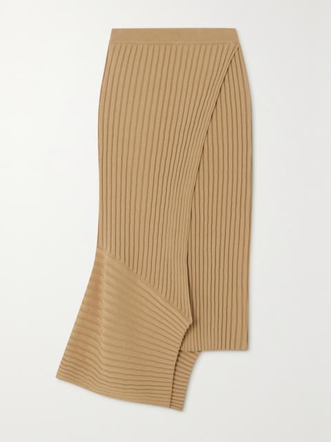 Asymmetric Ribbed Organic Cotton Skirt