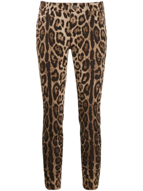 leopard print cropped jeans