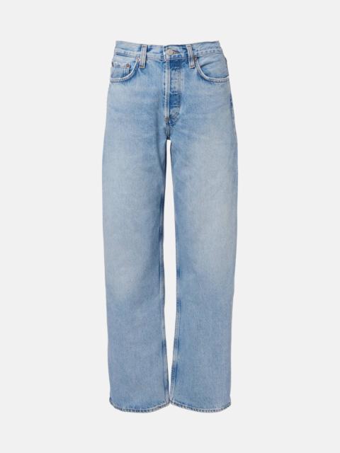 Mid-rise wide-leg jeans