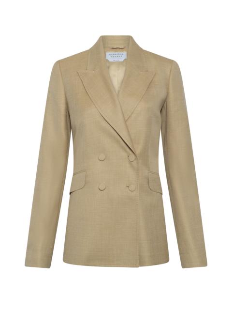 Angela Blazer in Hay Virgin Wool Silk with Linen