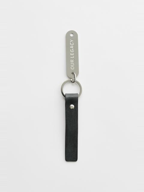 Ring Keyring Grey Leather