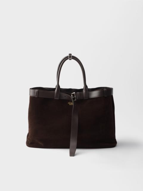 Prada Buckle suede bag with belt