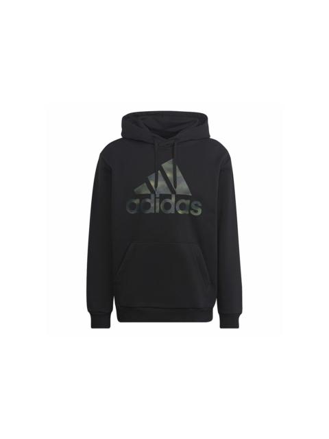 adidas Essentials Camo Print French Terry Hoodie Black