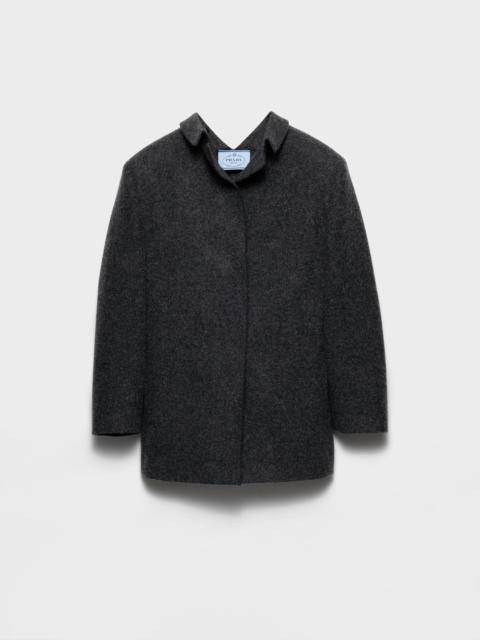 Single-breasted shetland wool jacket