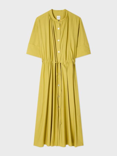 Women's Lime Lyocell-Cotton Shirt Dress