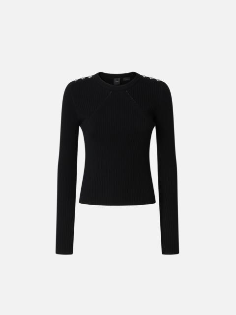 LONG-SLEEVED RIBBED WOOL SWEATER