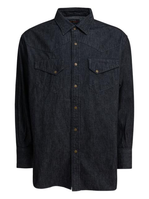 poocket button denim shirt