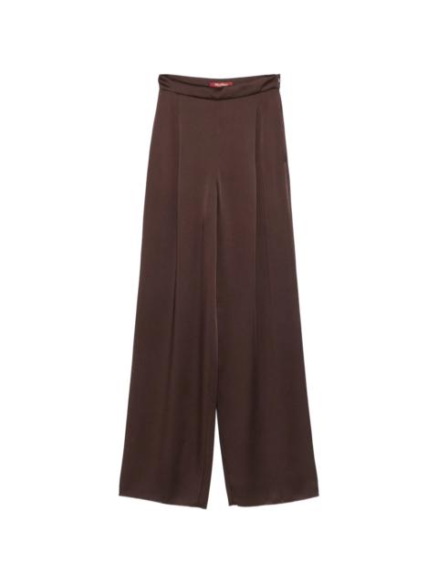 Max Mara Studio Satin-finish Wide-leg Trousers