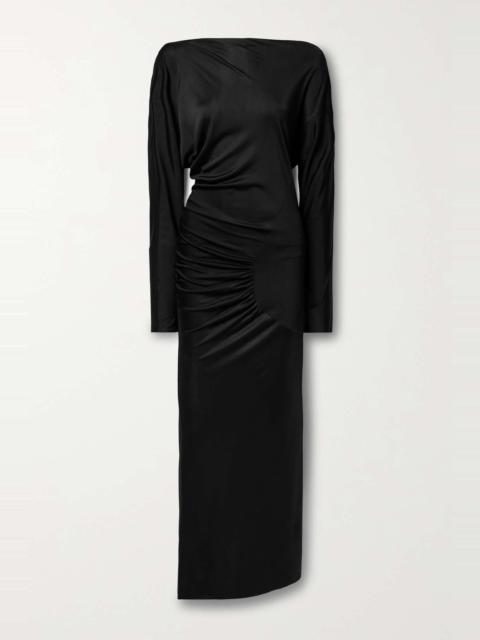 Oron gathered stretch-jersey gown