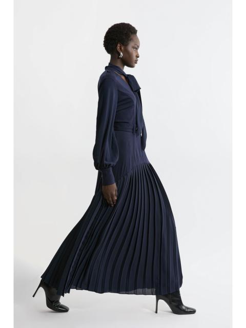 Jersey Ponte Georgette Mix Midi Dress