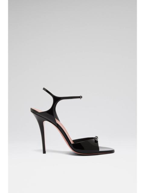 ADUT SANDAL 105 BLACK PATENT AND WHITE CRYSTAL BUCKLE