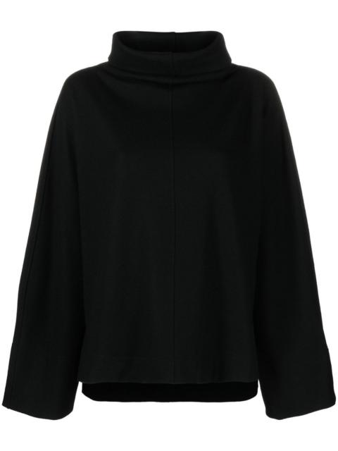 mock-neck wide-sleeved top