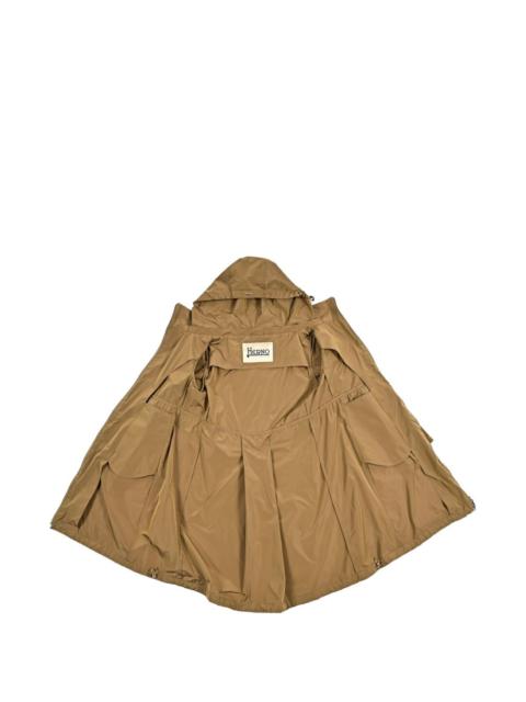water-repellent hooded parka