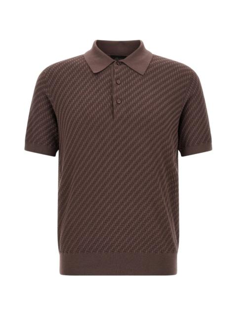 patterned-jacquard polo shirt