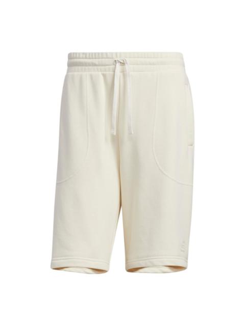 adidas neo Solid Color Lacing Casual Straight Shorts Unisex White HS6820