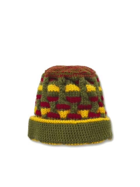 Roots patterned beanie hat