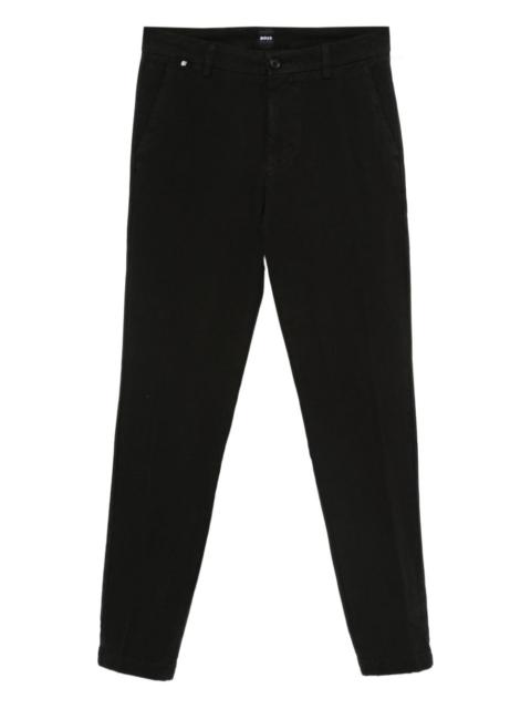 cotton-blend straight-leg trousers