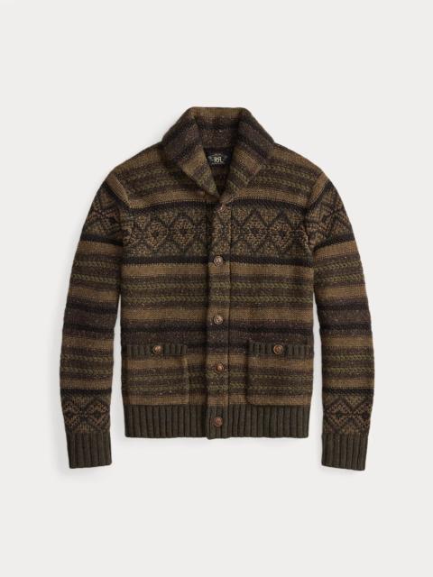 Wool-Cotton Shawl-Collar Cardigan